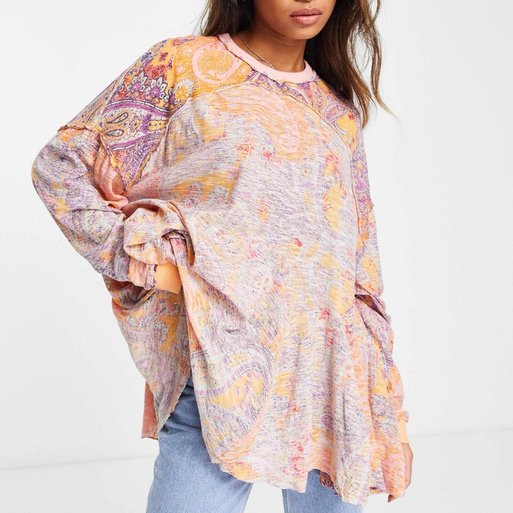 Free People Multicolor Paisley Blouse